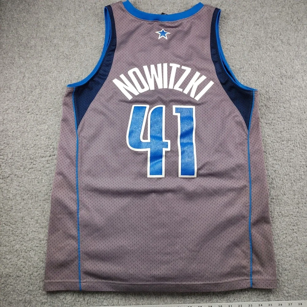 Nike Dallas Mavericks Dirk Nowitzki 41 Jersey Mens Large Grey NBA Basketball